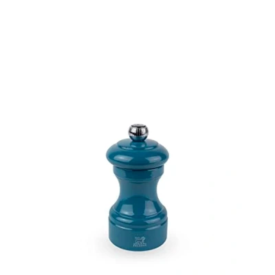 Image of PEUGEOT Bistro 10 cm Pepper Mill Classic Grind System Made with PEFC Certified Wood Lifetime Guaranteed Mechanism in France Pacific Blue Colour