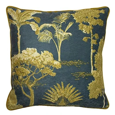 Image of Paoletti Arboretum Feather Filled Cushion, Blue, 50 x 50cm