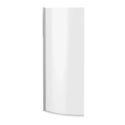 Image of Reversible Chrome Curved P Shaped Shower Bath Screen 1430 x 720mm