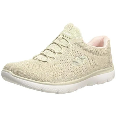Image of Skechers Women&#039;s Summits Sneaker, Taupe/Pink=tppk, 5 UK Wide