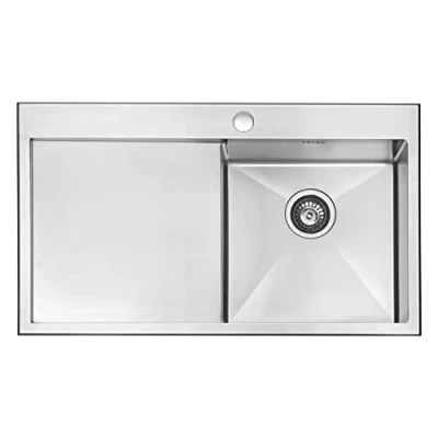 Image of JASSFERRY 16 Gauge Stainless Steel Kitchen Sink, Inset Drop in Handmade Design Left Hand Drainer Sink