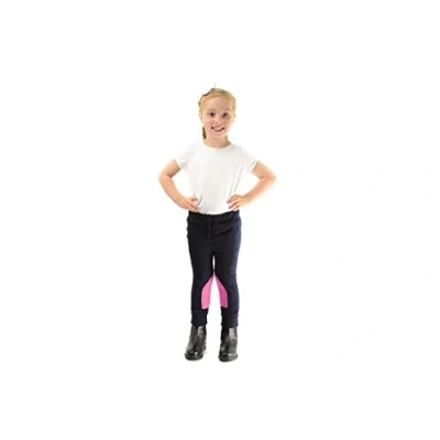 Image of HyPERFORMANCE Fleece Tots Jodhpurs Navy/Pretty Pink Large Horse