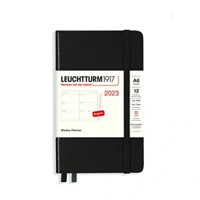 Image of LEUCHTTURM1917 365950 Weekly Planner Pocket (A6) 2023, 12 Months, Black, English