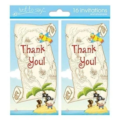 Image of 16 x Pirate Boys Thank You Cards Ideal for Birthday