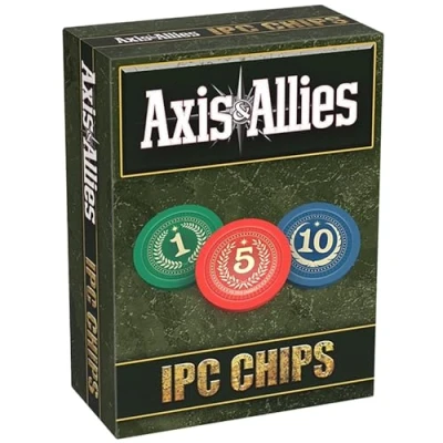 Image of Renegade Games Studio: Axis &amp; Allies: IPC Chips 75 Weighted Chips, 1 5 10 Denominations, Plastic Storage Tray, Strategy Board Game Accessory Upgrade