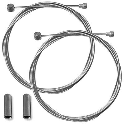Image of cyclingcolors 2X Bike Brake Cable Inner Wire 2m galvanised Steel Barrel Nipple end Crimp Road City MTB