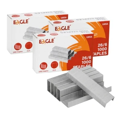 Image of #26/6 Standard Staples 1/4&quot; Leg Length, 3000 Count Compatible with Most Staplers for Office, School, and Home