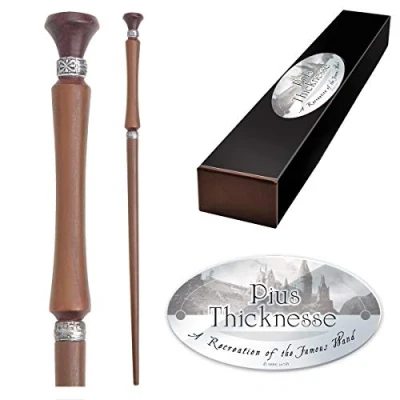 Image of The Noble Collection Pius Thicknesse Character Wand 15in (38cm) Wizarding World With Name Tag Harry Potter Film Set Movie Props Wands