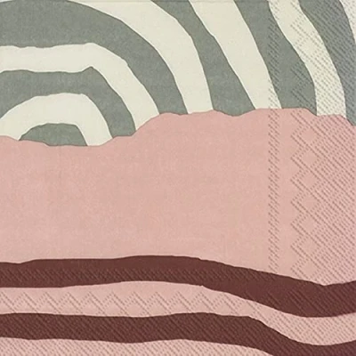 Image of Marimekko Vuosirenkaat, Green Colours and Patterns IHR Lunch Paper Napkins 20 in Pack 3 ply 33 cm Square