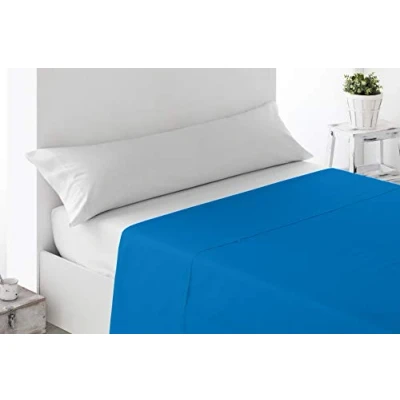 Image of Miracle Home Fitted Sheet Soft and Comfortable 50% Cotton Polyester Blue 150cm