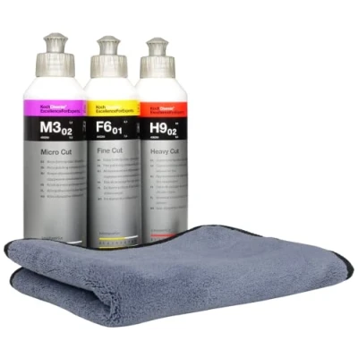 Image of Large Koch Chemie Polishing Set 4 Piece Heavy Cut to High Gloss (3x Polish 250 ml Each)