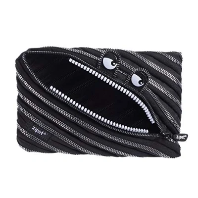Image of ZIPIT Monster Pencil Case for Kids Big Pouch School, College and Office Bag Boys &amp; Girls (Black)