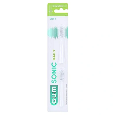 Image of GUM Sonic Daily 2 Soft Toothbrush Heads 4110 White