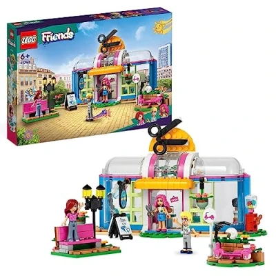 Image of LEGO 41743 Friends Hair Salon, Toy Hairdressing Set with Paisley &amp; Olly Mini Dolls, Toys for 6 Plus Year Old Kids, Girls Boys Swappable and Facial Expressions, 2023 Characters