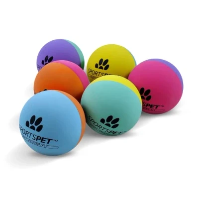 Image of SPORTSPET High Bounce Natural Rubber Dog Balls (6 Pack Bounce) (60mm)