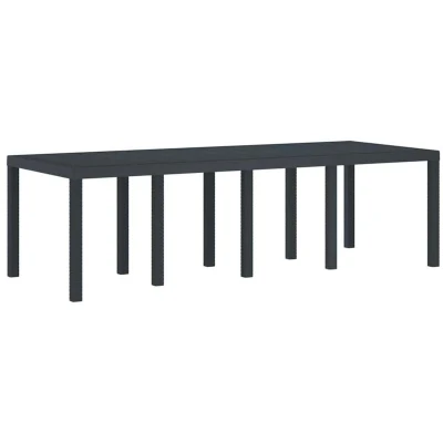 Image of vidaXL Garden Table Anthracite 250x100x73 cm Poly Rattan