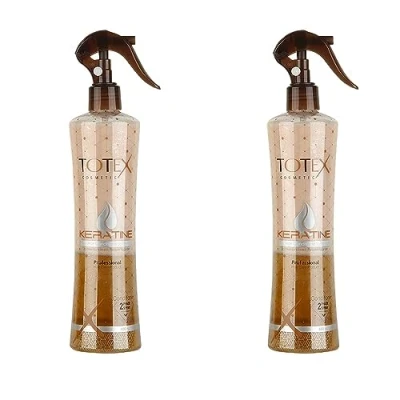 Image of Totex Keratin 2 Phase Hair Spray Conditioner I For Damaged Formula Untangling Nourishing Moisturizing Unisex Leave in 400 ml (Pack Of 2)