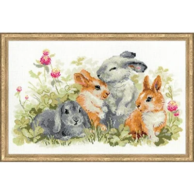 Image of RIOLIS Cross Stitch Kit 1416 Funny Rabbits