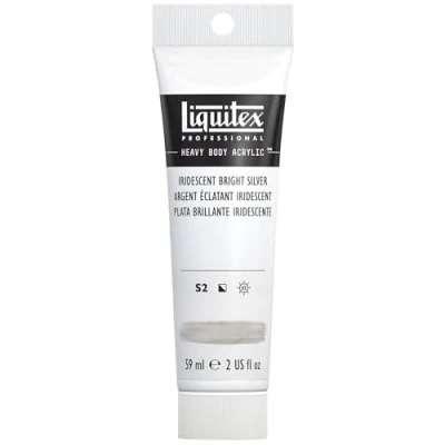Image of Liquitex 1045236 Professional Heavy Body Acrylic Paint 59 ml tube, Iridescent Bright Silver