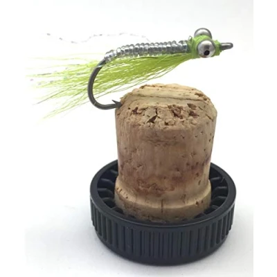 Image of BestCity Fly Fishing Chartreuse Crazy Charlie Sizes 4 6 Pack of Saltwater flies