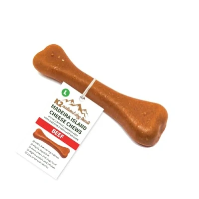 Image of K2 Natural Dog Treats Madeira Island Cheese Chews Highly Digestible Beef (L (Pack of 2))