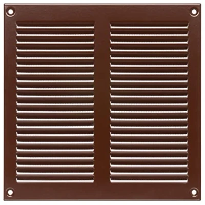 Image of LIRAST 200x200mm Vent Cover Brown 8x8 inch Wall with Insect Mesh Ceiling Soffit Vents External Metal Ventilation Grilles Air Covers for Walls
