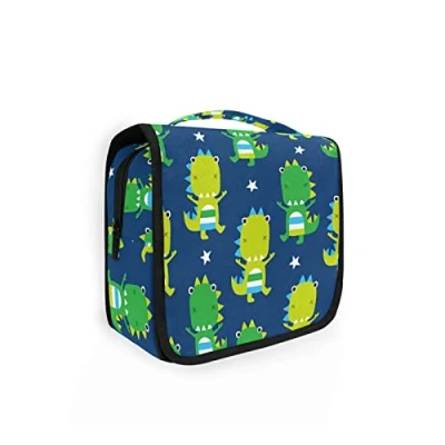 Image of Moyyo Cute Cartoon Dinosaurs Animals Toiletry Bag Travel Wash Organised Hanging Gym Camping Portable Cosmetic Organiser for Women Girls Kids