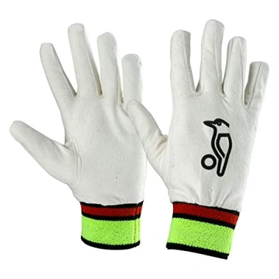Image of Kookaburra Full Chamois Wicket Keeping Inners, Over Sized Adult,White/Red/Yellow