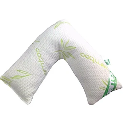 Image of iStyle Mode Quality Bamboo Memory Foam V Shape Neck Support Pillow Orthopedic Shaped Nursing Pregnancy Back (1 Pillow), BambooVPlw