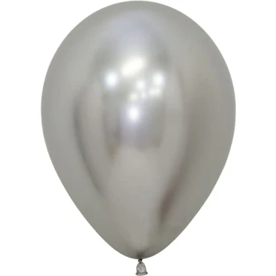 Image of 50 x Reflex Silver Party Balloons 12&quot; Premium Latex Balloon Wedding Venue Event Decorations