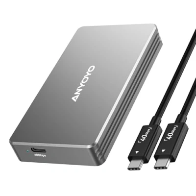 Image of NVMe Enclosure for Thunderbolt, Tool Free 40Gbps Aluminum External M.2 SSD Thunderbolt 3/4, USB4, UASP &amp; TRIM, Support Size 2280 M&amp;B+M Key PCIe SSDs, Up to 2800MB/s