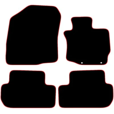 Image of Carsio Carpet Car Mats For Mitsubishi Outlander 2013+ Automatic Tailored Fit Floor Mat Set Complete Accessory Black Custom Fitted All Weather, Anti Slip Backing &amp; Red Trim