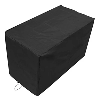 Image of Woodside Black Square Bistro Waterproof Outdoor Garden Patio Furniture Set Cover Heavy Duty 600D Material 1.5m x 0.7m 0.92m/5ft 2.3ft 3ft 5 YEAR GUARANTEE