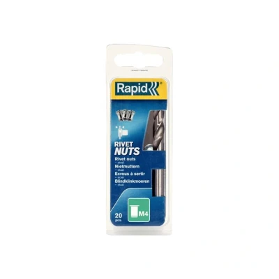 Image of Rapid M4 Rivet Nuts, Including Drill Bit, Ø4mm, Pack of 20, 5000671