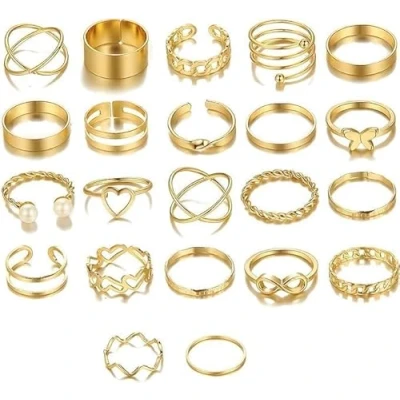 Image of 22 Pieces Gold Rings For Women,Gold Rings,Rings Gold,Rings Women Set,Gold Ring,Gold Ring Set,Rings Gold,Gold Stacking Rings,Tarnish Free Rings,Gold Women,Suitable Women,Girls