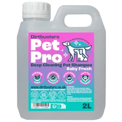 Image of Dirtbusters Pet Pro Dog Shampoo Sensitive Skin (2L) Deep Cleaning Professional Grooming &amp; Puppy Conditioner For Smelly Dogs, Baby Fresh