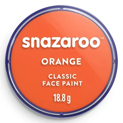 Image of Snazaroo Classic Face and Body Paint for Kids Adults, Orange Colour, Water Based, Easily Washable, Non Toxic, Makeup, Painting Parties, Ages 3+