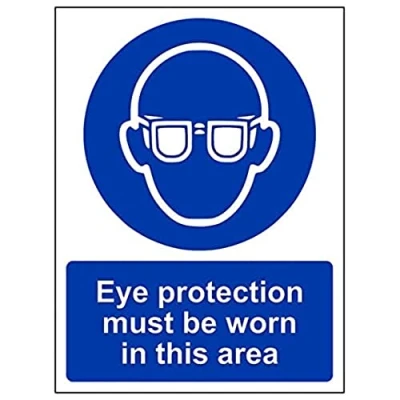 Image of V Safety Eco Friendly Mandatory PPE Eye Protection Must Be Worn In This Area 200 X 300mm