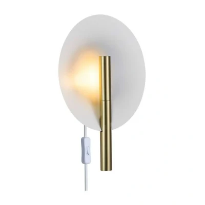 Image of DFTP by Nordlux Furiko wall light with a switch, brass/white