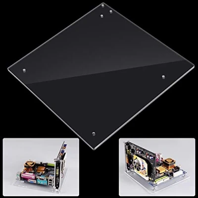 Image of PC Open Frame Test Bench, Transparent ITX Motherboard Overlock DIY Air Chassis Case, 198x194mm Acrylic, Easy to Assemble Kit