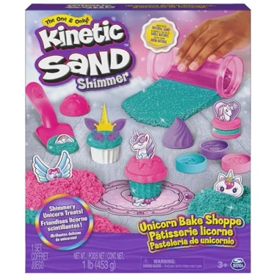 Image of Kinetic Sand Unicorn Baking Set with Accessories Weighing 454 g for Creative Role Play, Children Over 3