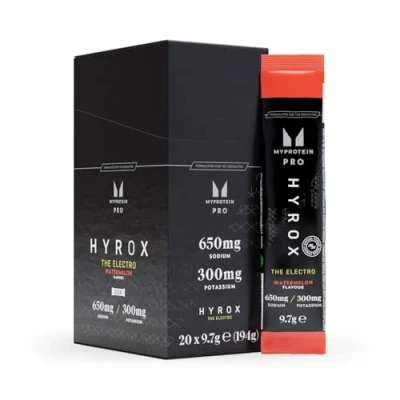 Image of Myprotein HYROX The Electro Stick Pack Watermelon 20 x 9.4g Hydration Sachets Electrolyte Blend with Potassium, Sodium, Magnesium &amp; Vitamins