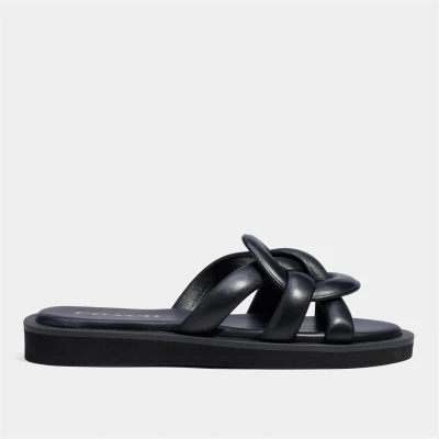 Image of Coach Women&#039;s Georgie Leather Slide Sandals UK 5