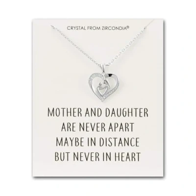 Image of Philip Jones Mother and Child Necklace with Quote Card Created Zircondia® Crystals