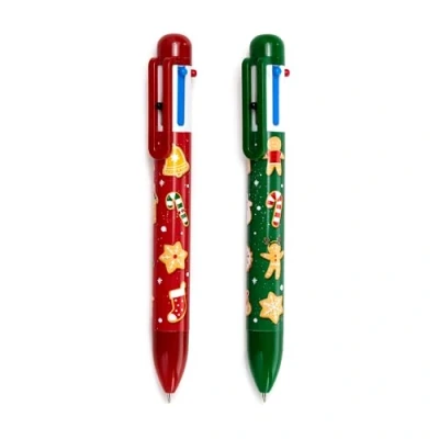Image of Puckator Christmas Baker Street Gingerbread Multi Colour Pen with Charm (6 Colours)