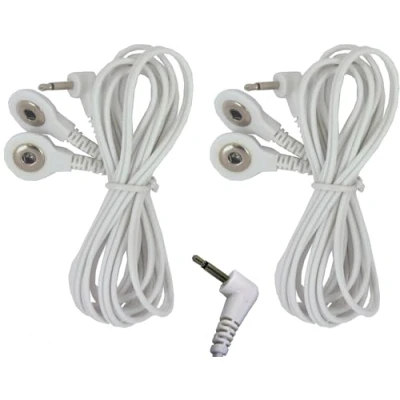 Image of Male 2.5mm Connector Tens Electrode Snap Leads for Machines One Pair