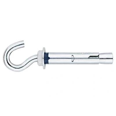 Image of DOJA Industrial Expansion Anchor Hook Bolt M10 70 Pack 5 Steel Zinc Plated Concrete Wall Open Cup Hooks Sleeve Extension Bolts, Heavy Duty Lifting Hooks, Ceiling Screws