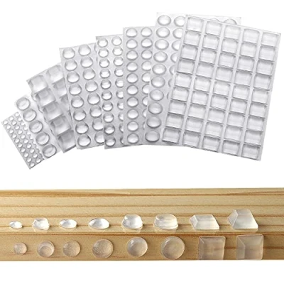 Image of Elastic Buffers, Pack of 320 Rubber Protective Transparent Furniture Self Adhesive Feet, Knobs, Noise Damping Pads, Stop Buffer (8 Sizes)
