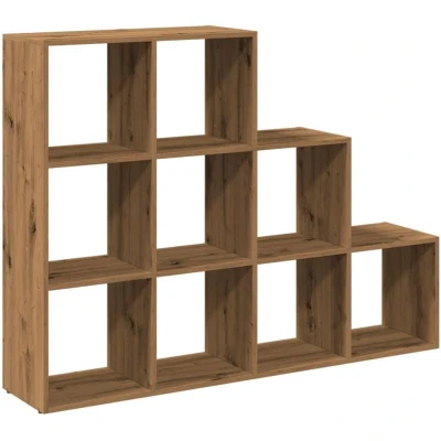 Image of vidaXL Room Divider Bookcase 3 Tier Artisan Oak 137.5x29x103.5 cm Engineered Wood