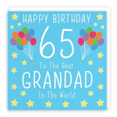 Image of Hunts England Grandad 65th Birthday Card Happy 65 To The Best In World Iconic Collection